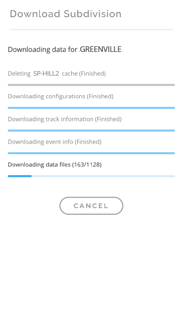 Screenshot of downloading feature in progress